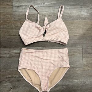 Albion Fit Pink Checkered Bikini Set